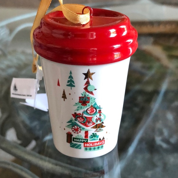 Disney Parks Happy Holidays Starbucks Mini Tumbler Ornament - Picture 2 of 6